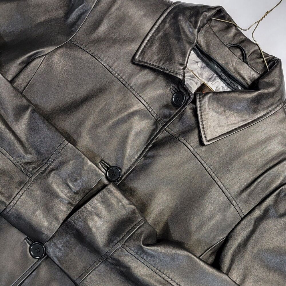 Danier Soft Smooth Genuine Leather Zip Out Liner Long Sleeve Size L Jacket Mens